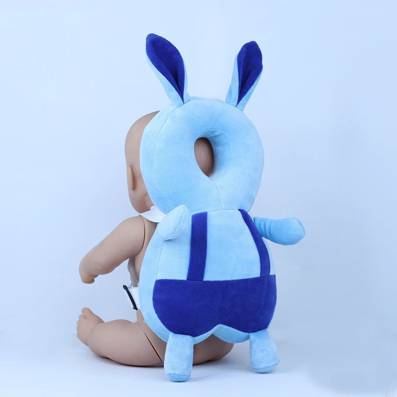 Millionminds Head & Back Safety Protector Cushion Pillow With Strap for Baby Walking/Crawling(Blue)