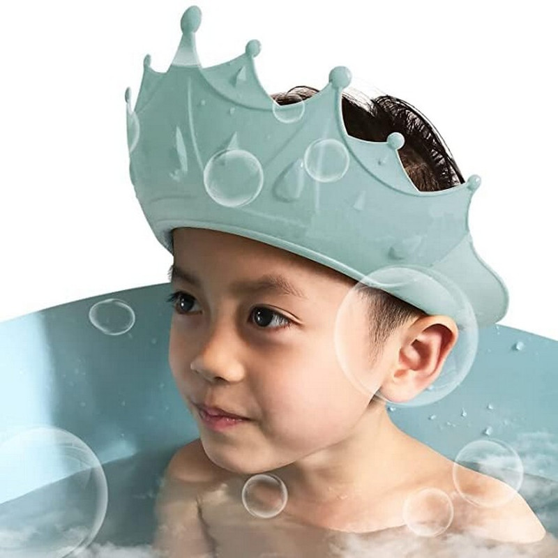 Masox Store Silicone Bathing Crown Waterproof Hat for Washing Hair, Bathing for Toddler S1