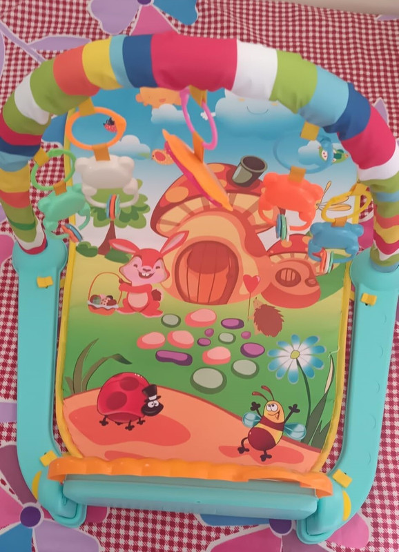 Ruffo Infant Development Play Mat with Hanging Toys and Music Feedback(Multicolor)