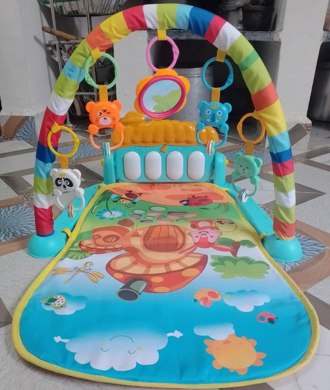 Dorytoys Baby Piano Gym for 0-12 Months with Hanging Rattles & Kick Play Features(Multicolor)