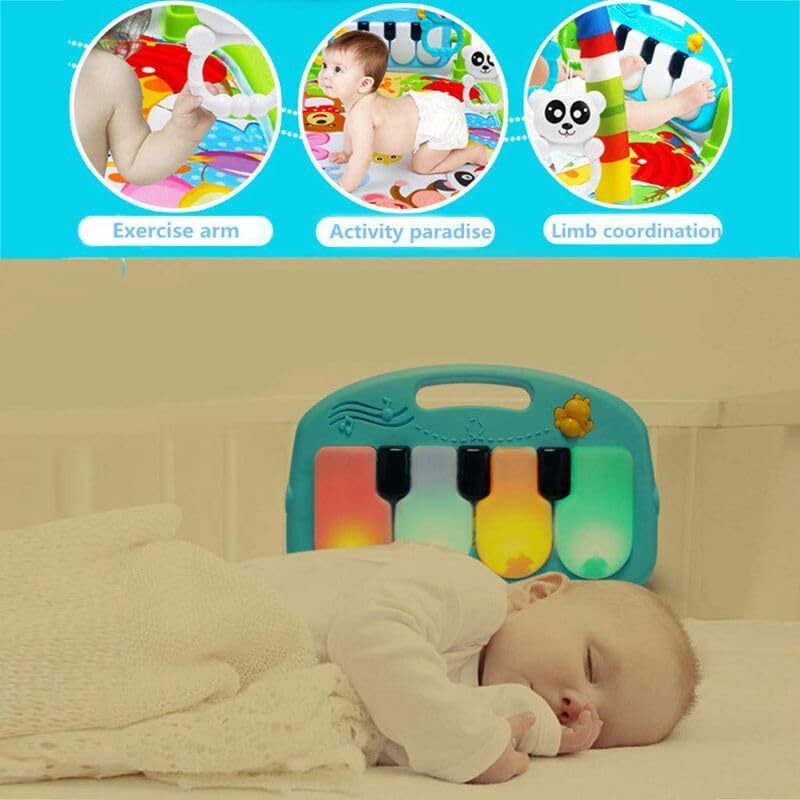 Ruffo Early Learning Baby Gym with Sound Piano & Hanging Animals(Multicolor)