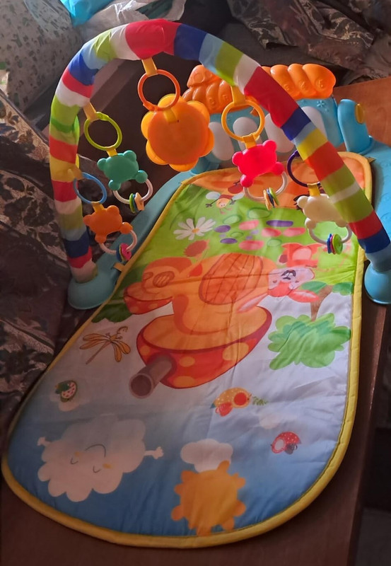 Nafhotoz Infant Piano Mat with Hanging Rings(Multicolor)