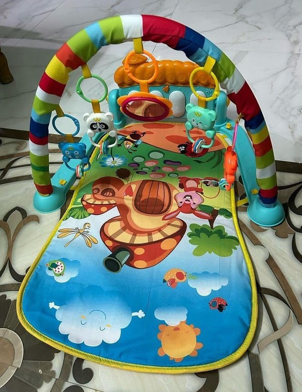 Dorytoys Piano Gym Play Mat for Newborn Baby with Animal Toys – 0-6 Months(Multicolor)