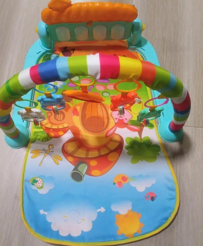 Ruffo Kick and Play Piano Baby Mat with Rattles, Mirror, and Music Mode(Multicolor)