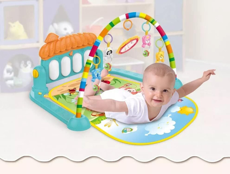 Dorytoys Safe Music Gym Playmat for Newborns with Soft Base and Toys(Multicolor)