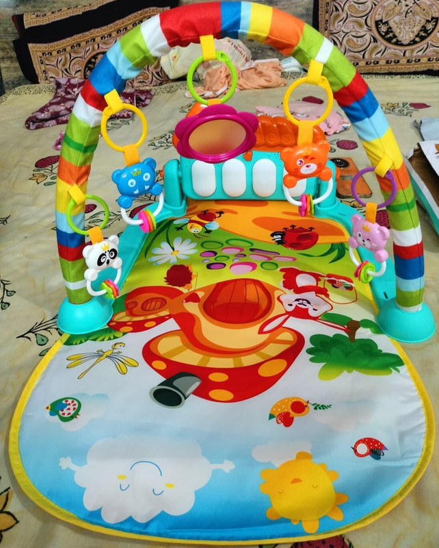 Ruffo Ergonomic Design Baby Gym with Built-in Music & Hanging Elements(Multicolor)