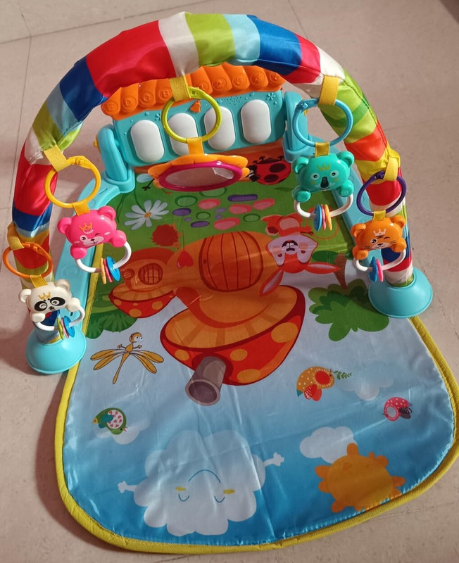 BHVMEY Infant Kick Piano Play Mat with Detachable Toys and Colorful Print(Multicolor)