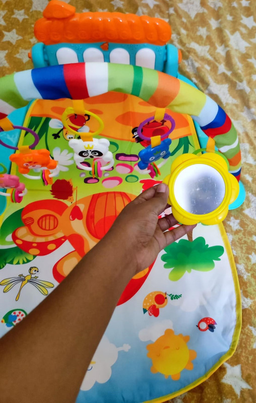 Ruffo Ideal Baby Shower Gift – Piano Gym Mat with Colorful Toys(Multicolor)