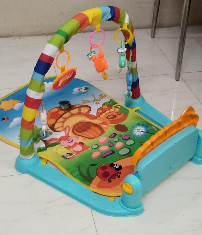 Dorytoys Foldable Baby Activity Gym Mat with Musical Piano and Toy Arch(Multicolor)