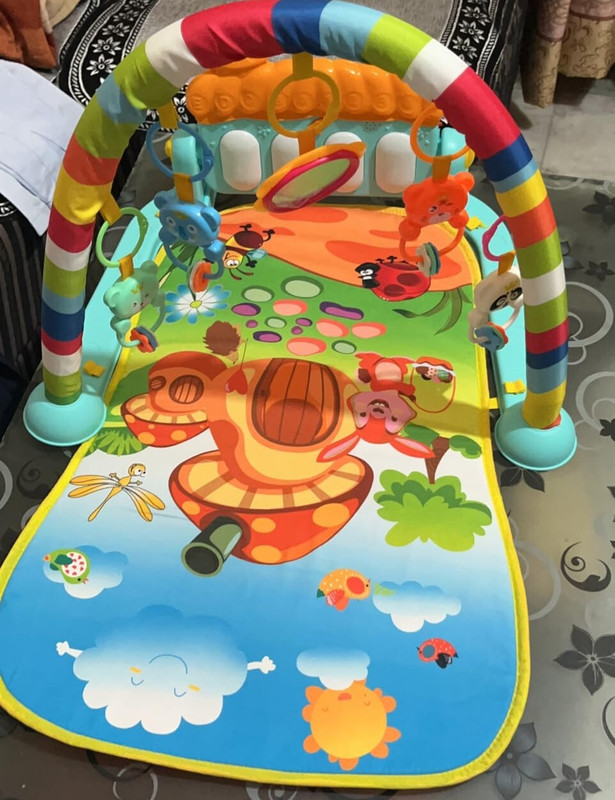 Nafhotoz Baby Gym with Cushion Mat and Developmental Toys for Infants(Multicolor)