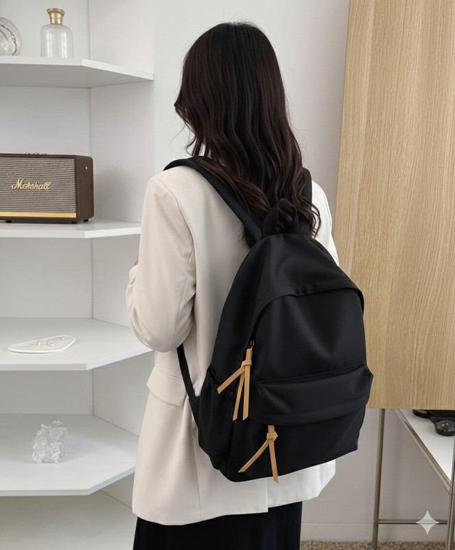 UNBstore Premium Minimalist Black Waterproof Travel Backpack with Adjustable Straps 30 L Backpack(Black)