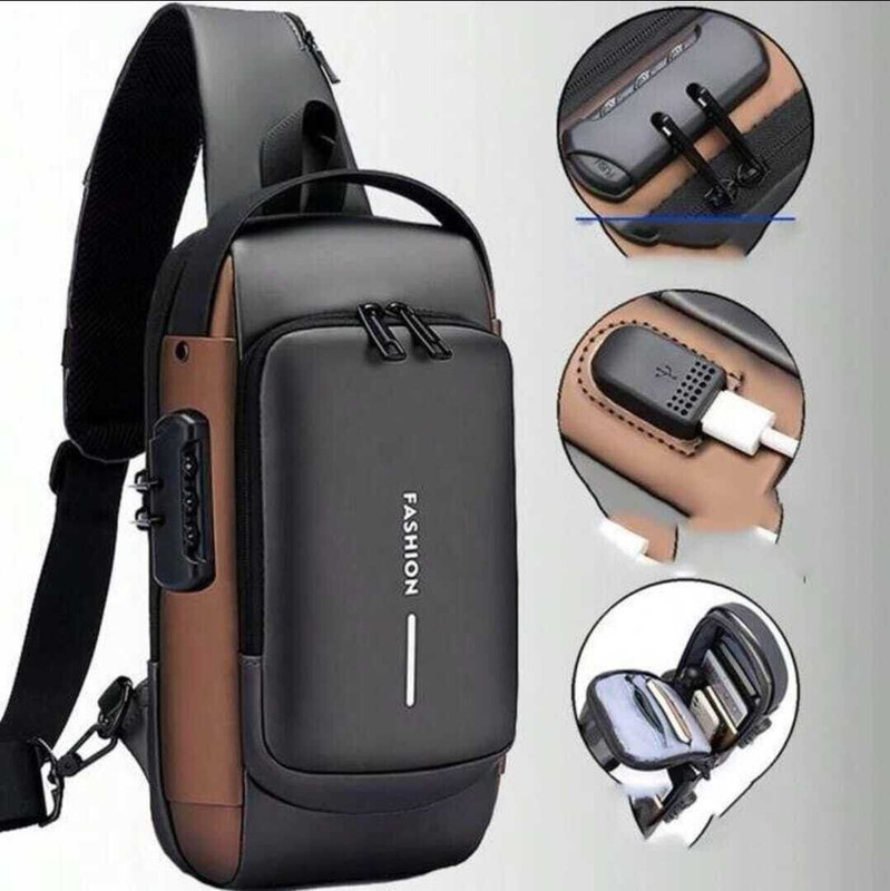 LIFE INDIA High Quality Fashion Water Proof Chest Bag USB Anti-theft Lock Cross Body Bag 27 L Backpack(Black)