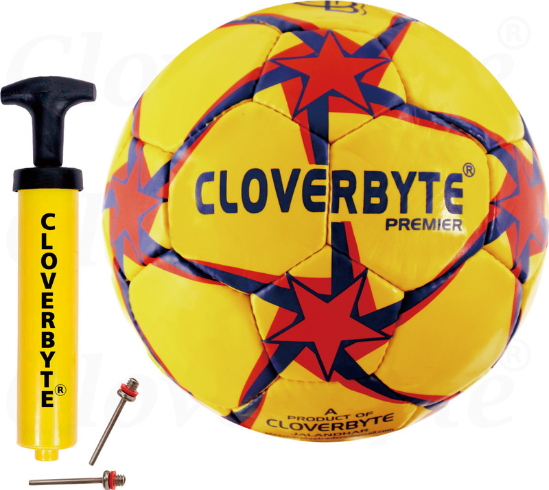 CLOVERBYTE Yellow Premier PVC Football For Kids And Youth Hand Stitched Football - Size: 5(Standard, Pack of 1)
