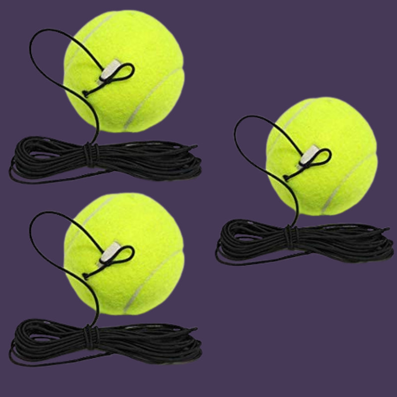 Prifremi Flexible Nylon String Tennis Rebound Ball Tennis Ball(Kids, Pack of 3, Green)
