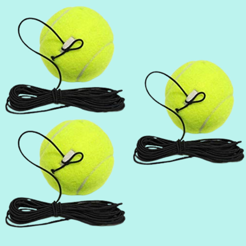 Prifremi Durable Nylon Rope Tennis Practice Ball Tennis Ball(Kids, Pack of 3, Green)