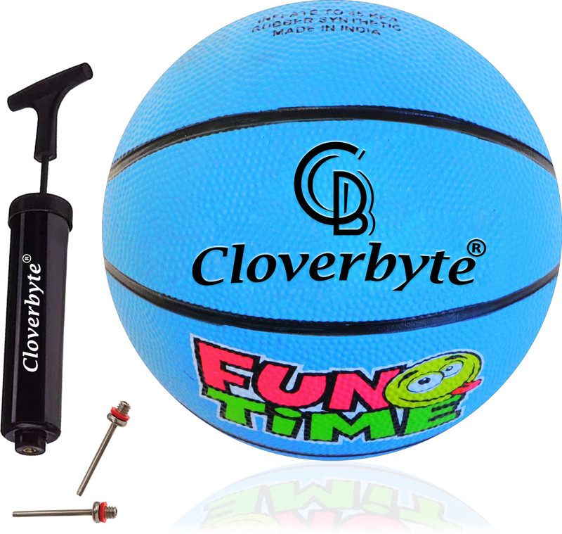 CLOVERBYTE FUNTIME Junior Size 3 Red Kids PlayZone With Pump & Pins Basketball - Size: 3(Kids, Pack of 1)