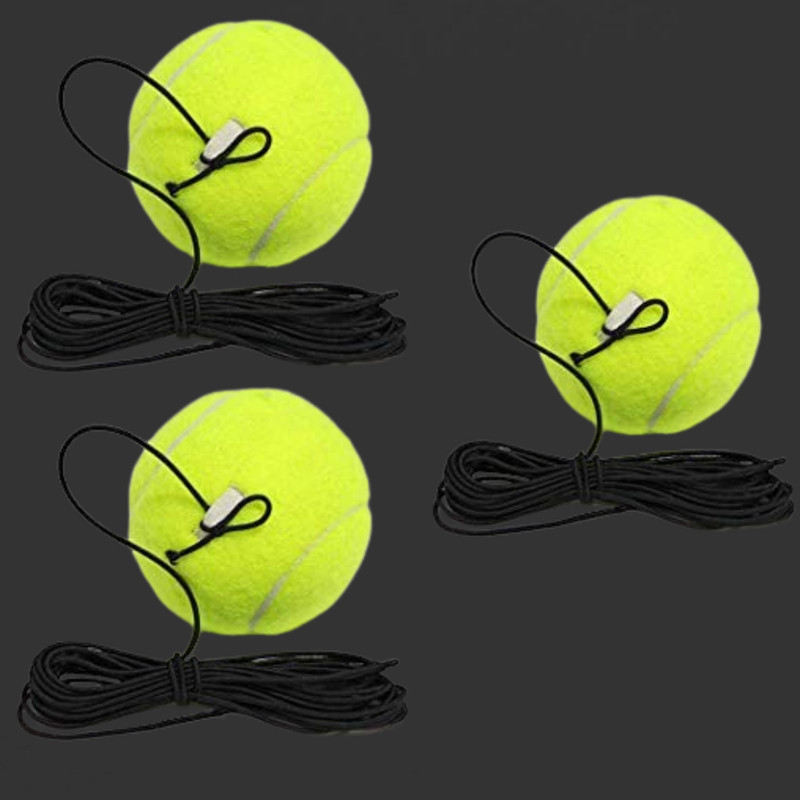 LILABA Durable Nylon Cord Tennis Training Ball Tennis Ball(Kids, Pack of 3, Green)