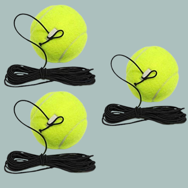 LILABA AceLoop Tennis Self Training Rebound Ball Tennis Ball(Kids, Pack of 3, Green)