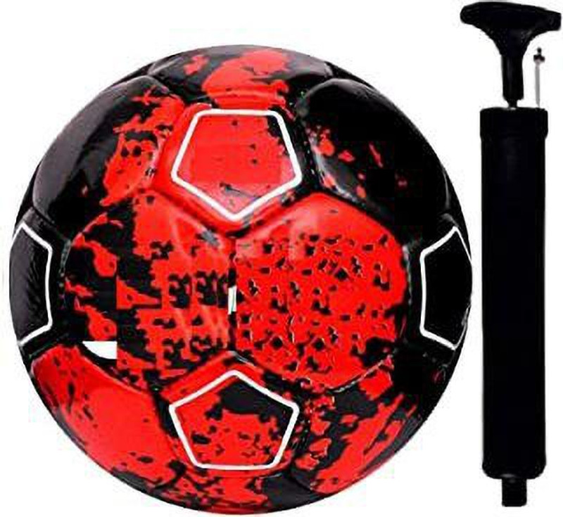 kli CR-7 RONALDO BLACK/RED FOOTBALL WHIE PUMP Football - Size: 5(Standard, Pack of 2)