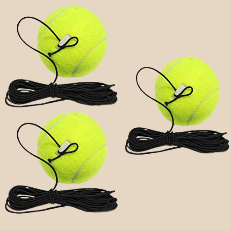 Prifremi Advanced Tennis Trainer Ball with Heavy Duty Cord Tennis Ball(Kids, Pack of 3, Green)
