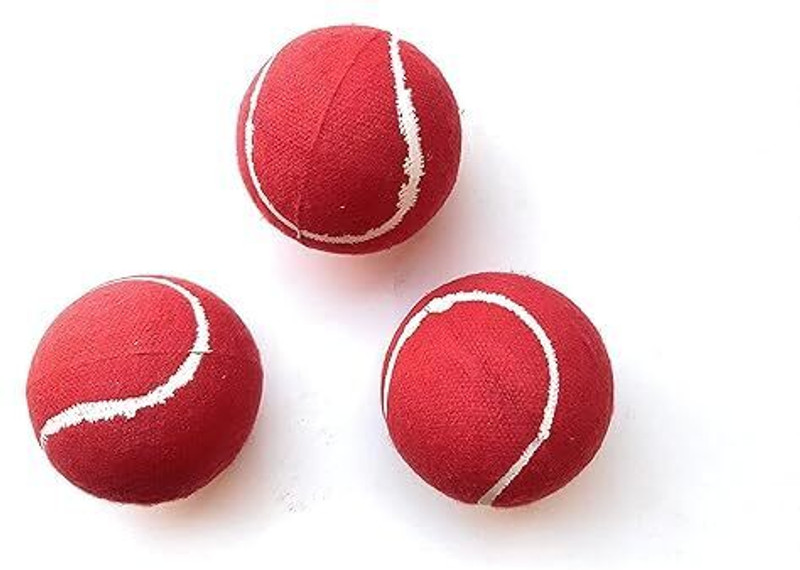 Fitdex Good Quality 3-Cricket Tennis Ball Red (Light Weight)- Tennis Ball(Standard, Pack of 3, Red)