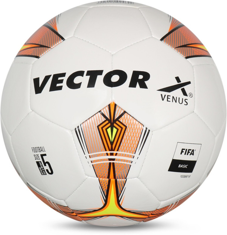 VECTOR X Venus Football - Size: 5(Standard, Pack of 1, White, Orange)