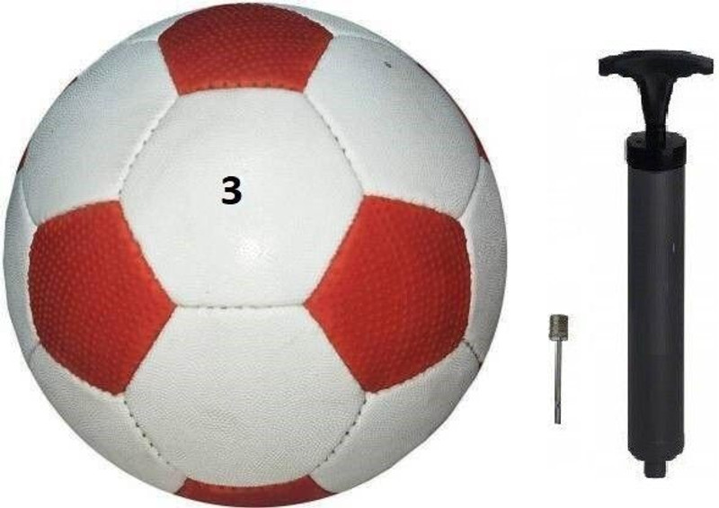 Fitdex W&R Rugby Solid Football+ Air Pump,_Ymm Football - Size: 3(Kids, Pack of 2, White, Red)