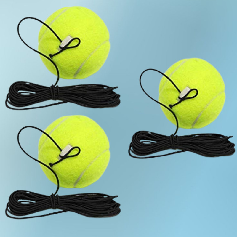 LILABA Daily Use Tennis Trainer Rebound Ball Tennis Ball(Kids, Pack of 3, Green)