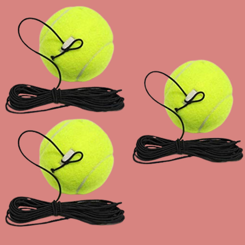 LILABA High Bounce Tennis Training Ball with Strong Elastic Rope Tennis Ball(Kids, Pack of 3, Green)