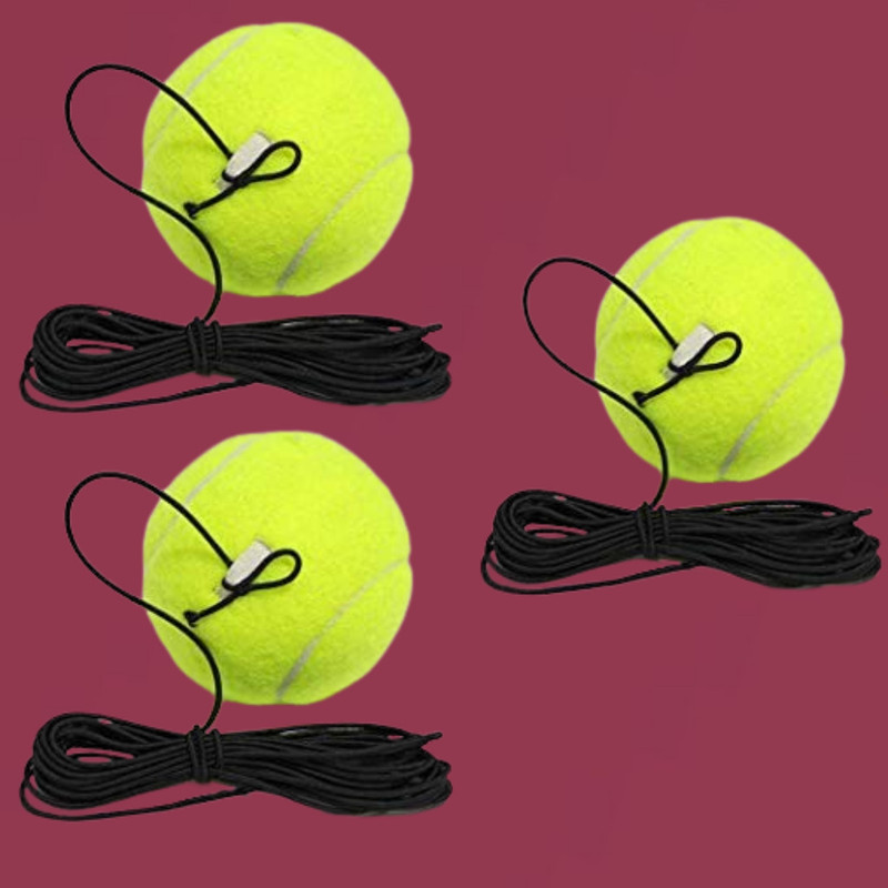 TickTrove Solo Tennis Skill Improvement Rebound Ball with String Tennis Ball(Kids, Pack of 3, Green)