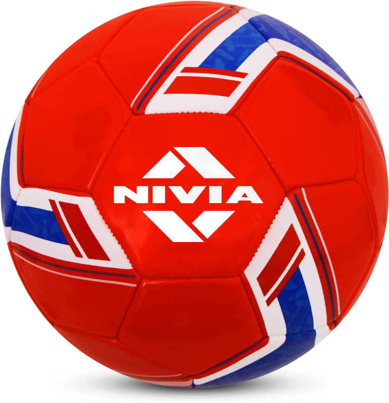 NIVIA Shining Star, 32-Panel Design, Rubber, Ideal For Natural and Artificial Turf Football - Size: 5(Standard, Pack of 1, White)