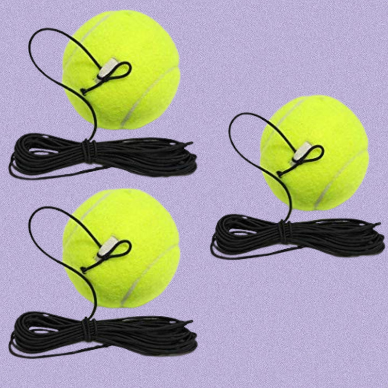 Prifremi Power Play Tennis Training Ball with Long Cord Tennis Ball(Kids, Pack of 3, Green)