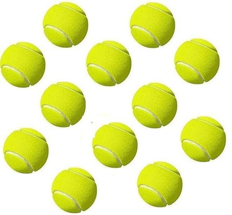 Dinetic TOP STAR YELLOW TENNIS BALL WOOLEAN (PACK OF 12)_Ymm Tennis Ball(Standard, Pack of 12, Yellow)