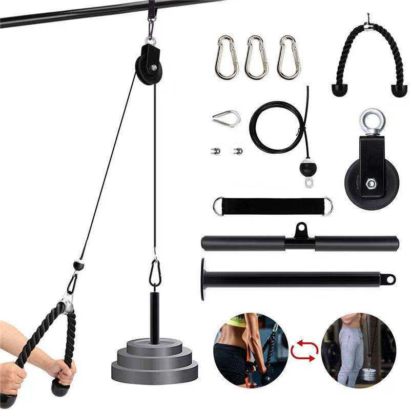 Dinetic Fitness Pulley Cable Machine Attachment System Arm Biceps Triceps Blaster Hand Multi-training Bar