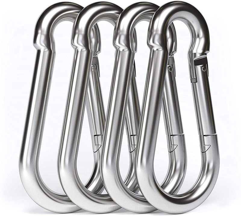 HACKERX Snap Hook Safety Lock Cable Attachment for Weight-Lifting Mountain Climbing Gym Climbing Pulley(Silver)