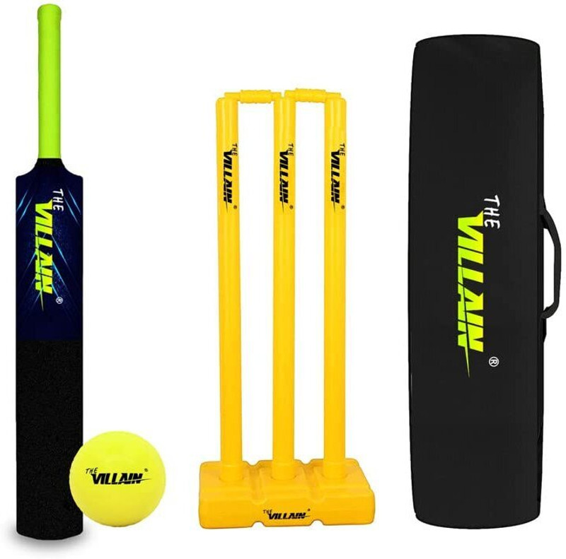 The Villain Plastic_Bat_Ball_Wicket_Batcover Cricket Kit