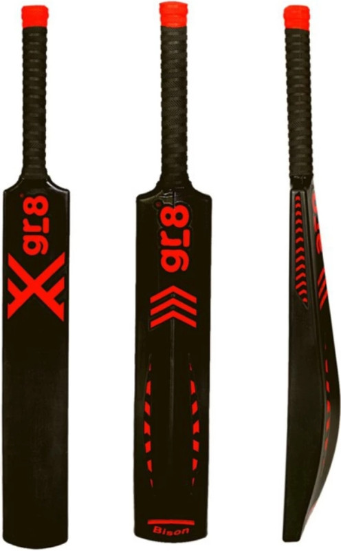 MrOlympia HEAVY DEUTY Red Black STYLISH GRAPHICS Tennis cricket bat Poplar Willow Cricket Bat For 15+ Yrs(800 g)