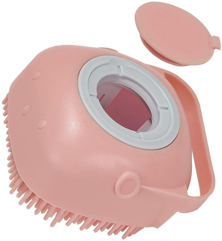 Gney Dog Silicone Rubber Bathing Brush Pet Massage Shampoo Dispenser Brushes for Dogs and Cats Shower Grooming Wash Exfoliating Shower Tool Massage Shampoo Brush for Baby Men Women