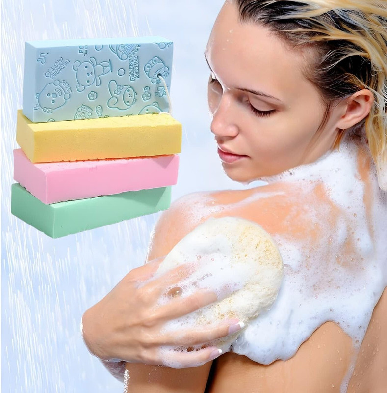 Elecsera Exfoliating Sponge Bath Sponge For Shower Massager Scrubber