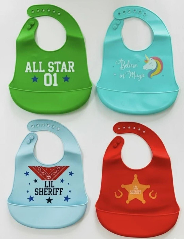 Atharv Nest 1PC PREMIUM SILICON FEEDING BIB FOR KIDS(Blue, Red, Brown, Green)