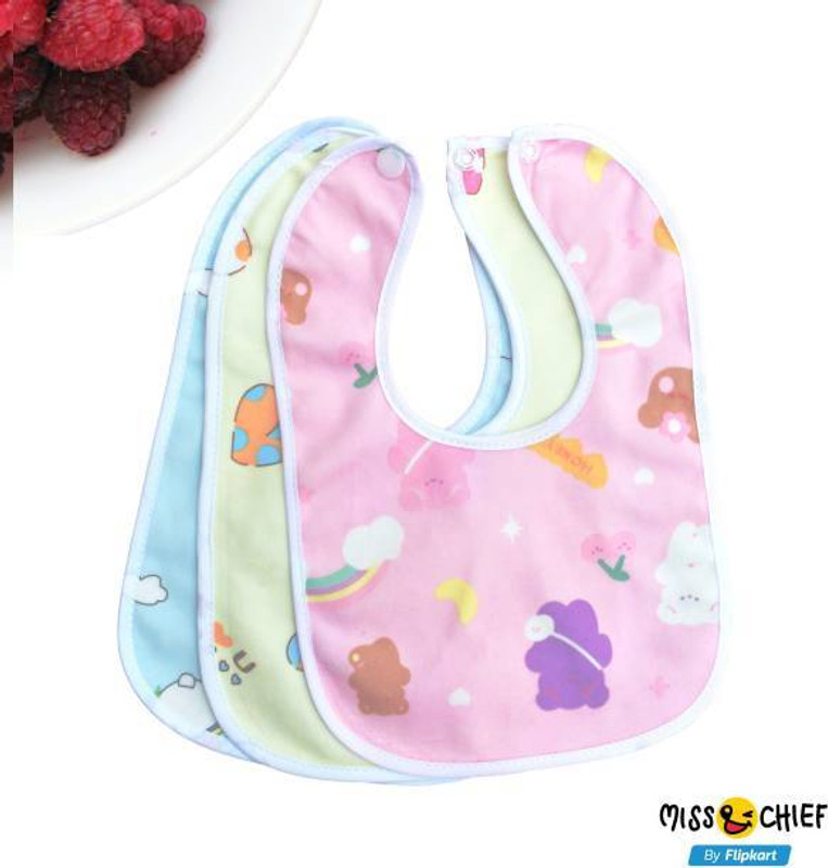 Saraswati kart Waterproof Baby Apron with Bib(Berry)