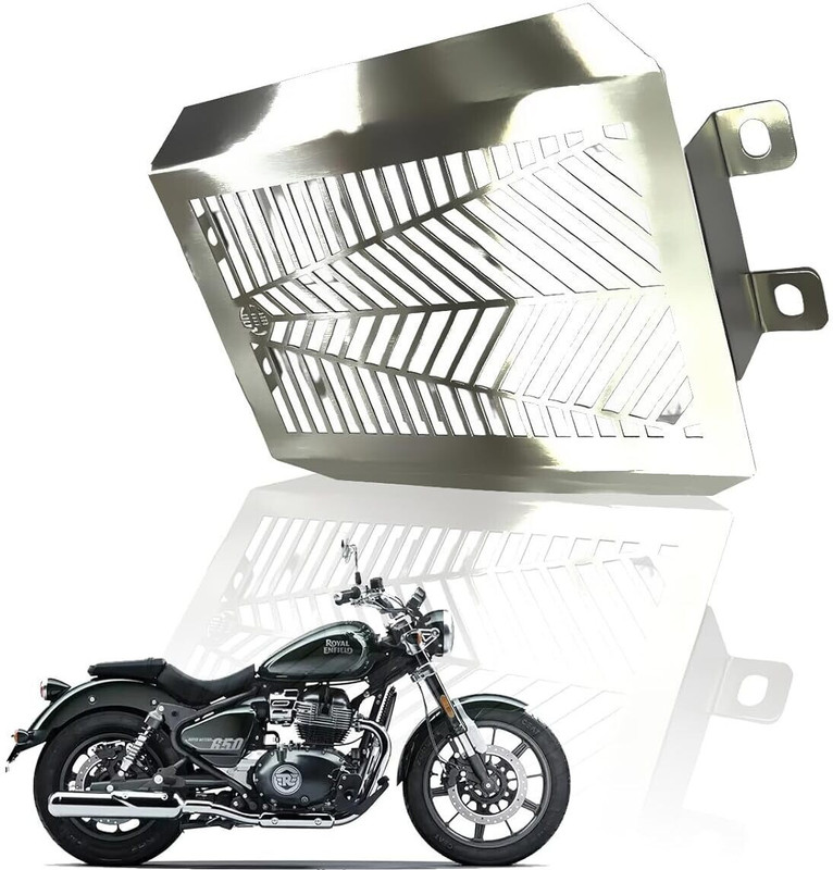 Moto Genius Radiator Guard for RE Super Meteor 650 | Durable Stainless Steel Protector Bike Radiator Guard(Royal Enfield)
