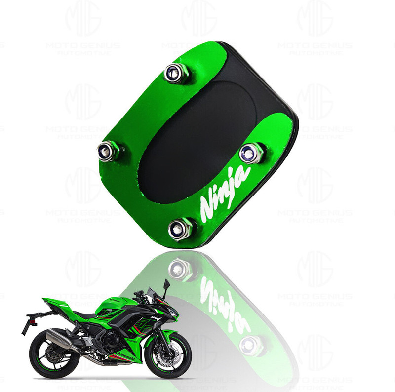 Moto Genius Premium Metal Side Stand Extender Replacement for Ninja 300 (Green) Bike Crash Guard(Kawasaki)