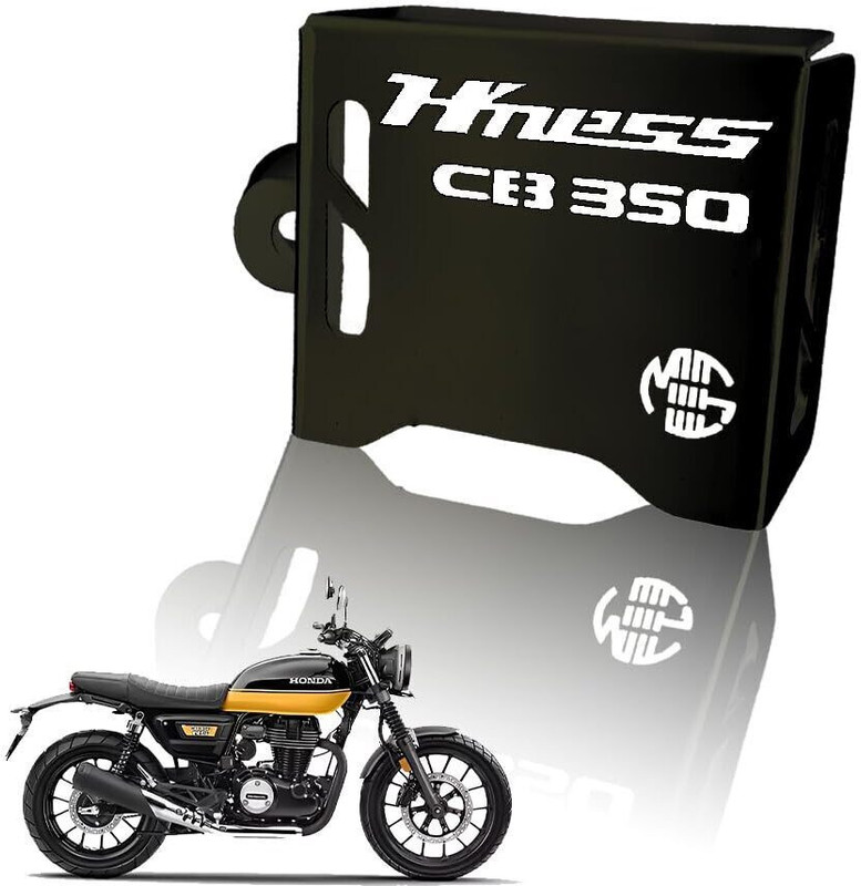 Moto Genius Rear Brake Oil Container Guard for Honda Hness CB 350 | Durable (Black) Bike Crash Guard(Honda)