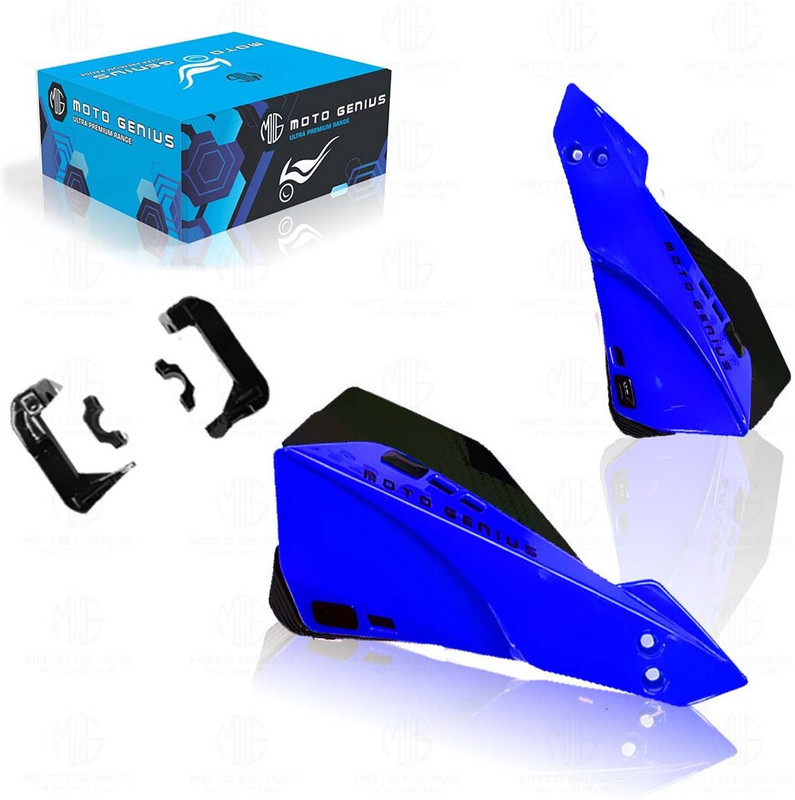 Moto Genius Adaptable Bicycle Handguards Perfect for Mountain, Road & Commuter Bikes (Blue) Handlebar Hand Guard(Universal For Bike)