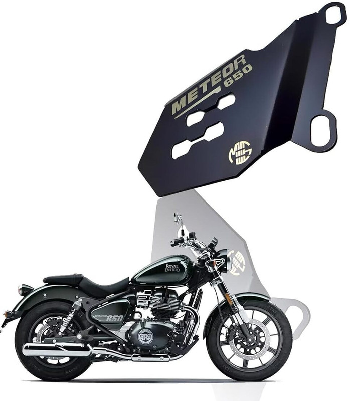 Moto Genius Steel Front Disc Brake Caliper Guard for RE Super Meteor 650 Bike Crash Guard(Royal Enfield)