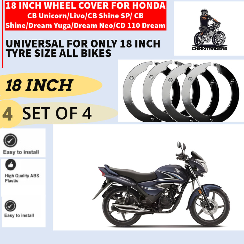 CHINKI TRADERS Wheel Cover For HONDA BIKE Universal 18inch Wheel Disc Wheel Cover For NA NA(17.9 inch)