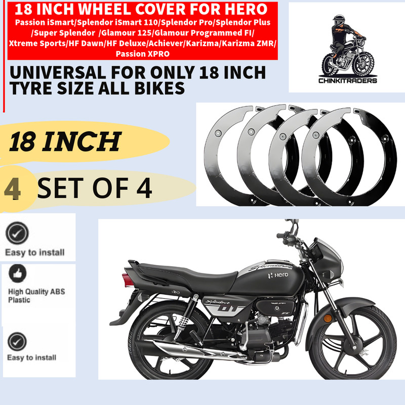 CHINKI TRADERS Wheel Cover For HERO BIKE Universal 18inch Wheel Disc Wheel Cover For NA NA(17.9 inch)