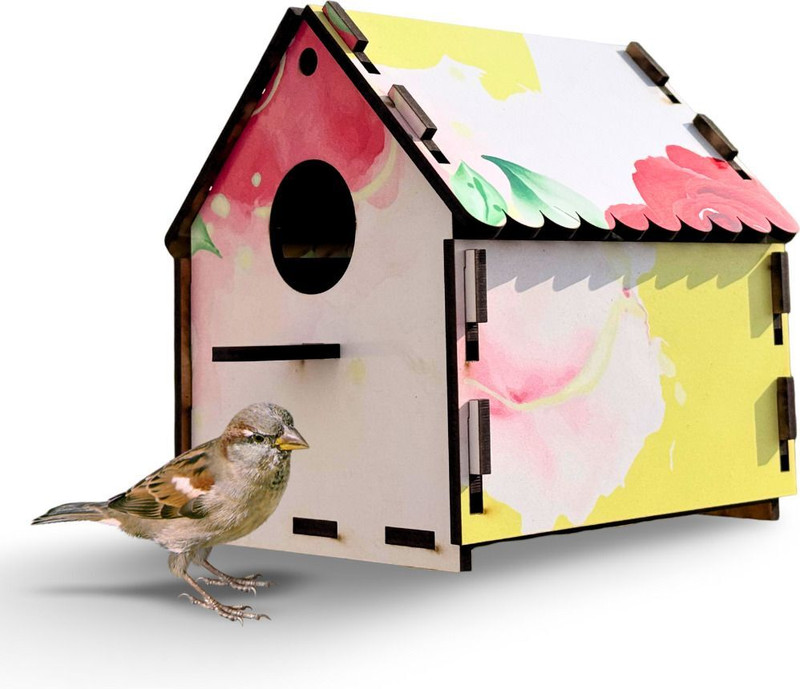 KIYAMOKSH WORLD sparrow bird house Bird House(Tree Mounting, Wall Mounting, Hanging, Free Standing)
