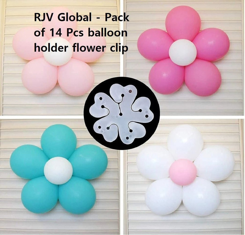 PARTY MIDLINKERZ 14 Pcs Portable Flower Shape Balloon Clips Holder for Wedding Event & Birthday(Set of 14)